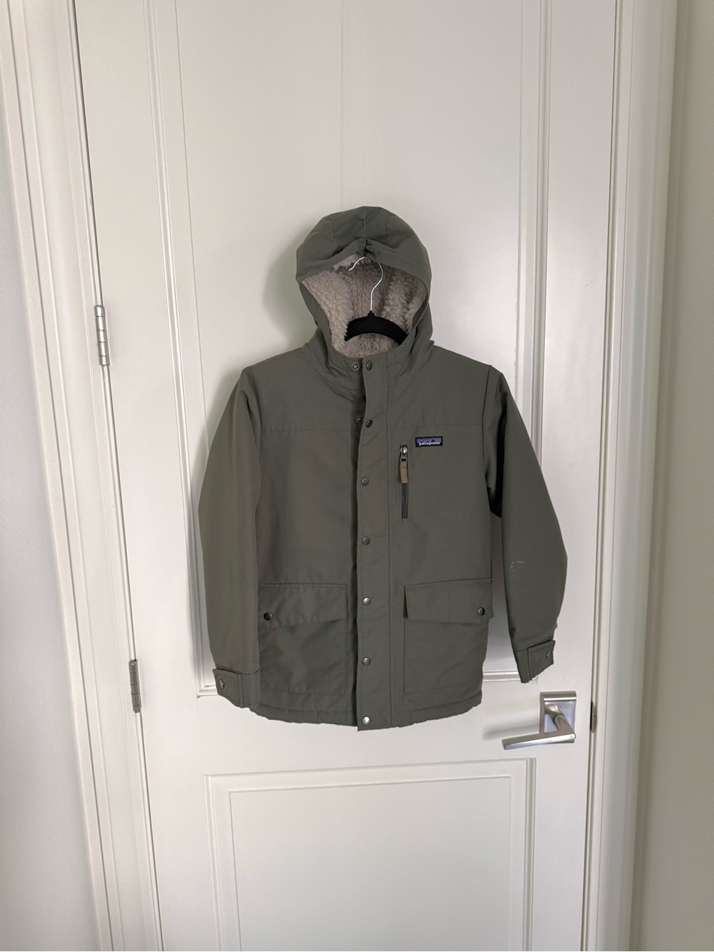 Patagonia Boys Infurno Winter Jacket Coat Olive Green size Medium Kids